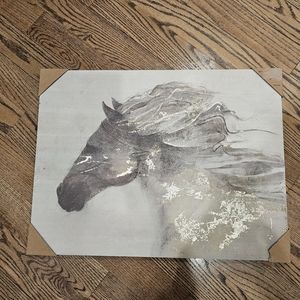 Beautiful Horse Painting on Wood Frame